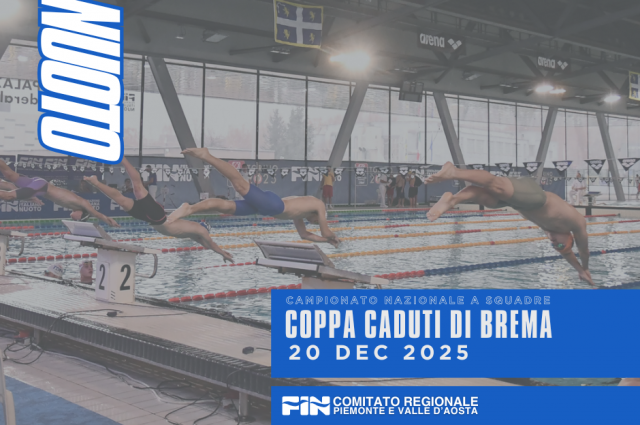 COPPA BREMA: CENTRO NUOTO TORINO E VO2 NUOTO TORINO PRIMEGGIANO NELLA CLASSIFICA DELLA FASE REGIONALE
